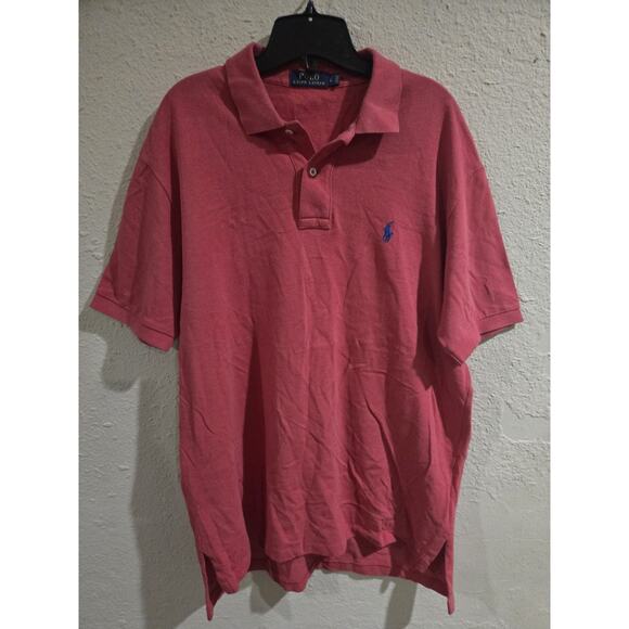 Polo Ralph Lauren Polo Shirt, Short Sleeve, Red, 100% Cotton, Men's Size Large - Picture 1 of 4
